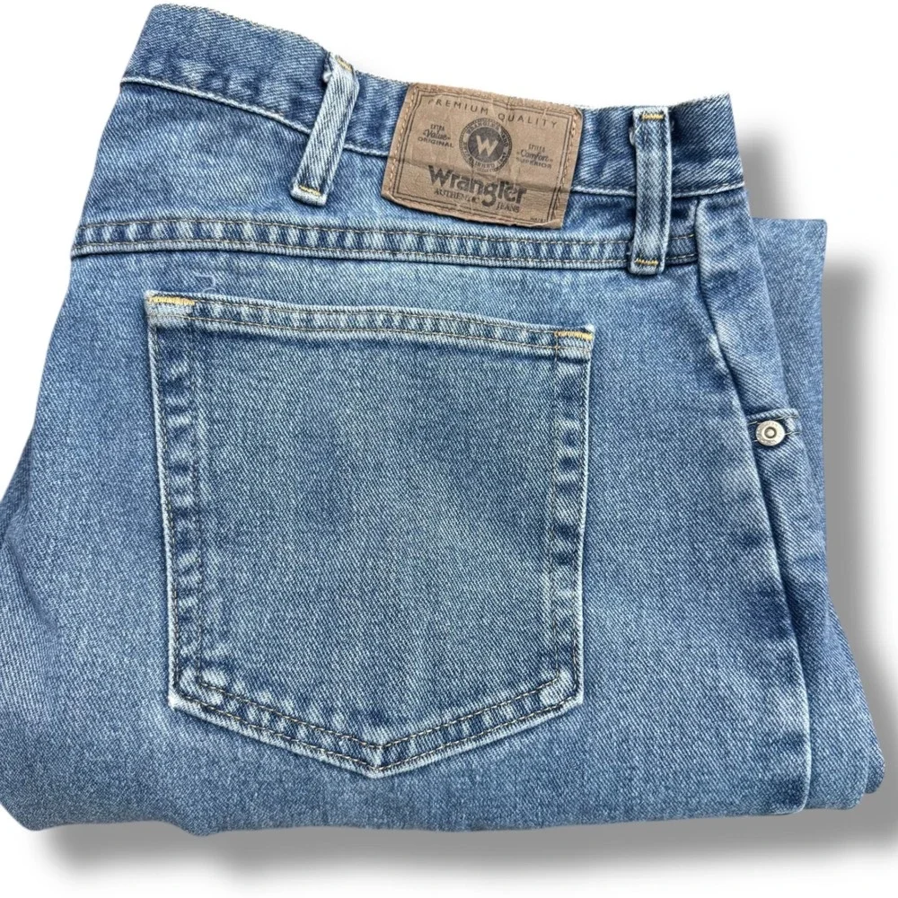 Wrangler Mens Jeans 40x32 Authentic Western Denim Blue Straight Fit‎